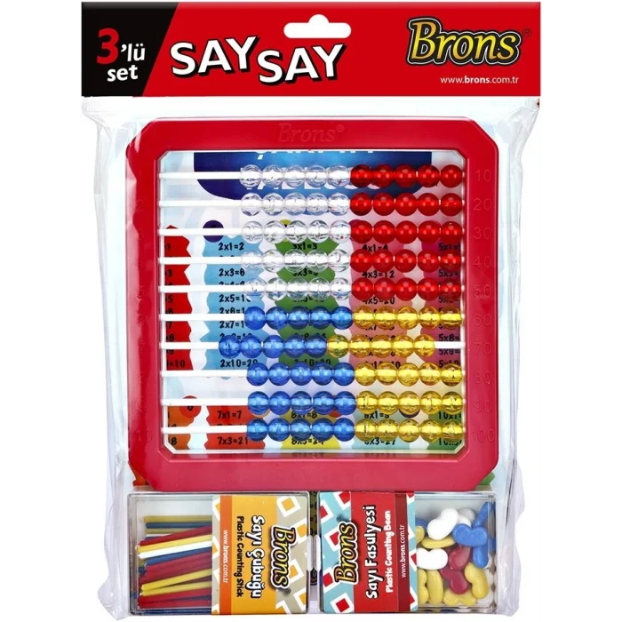 Brons 3lü Lüks Mishap Seti (Abaküs+Fasülye+Çubuk)