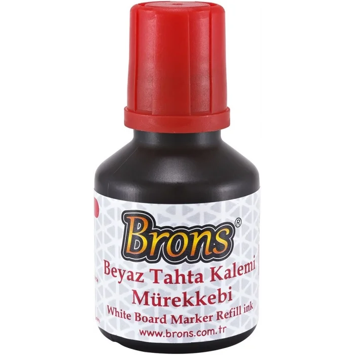 Brons Beyaz Tahta Kalemi Mürekkebi 30 cc. Kırmızı