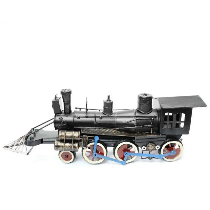 Buharlı Kara Tren Lokomotifi Eskitilmiş Biblo Siyah 32cm