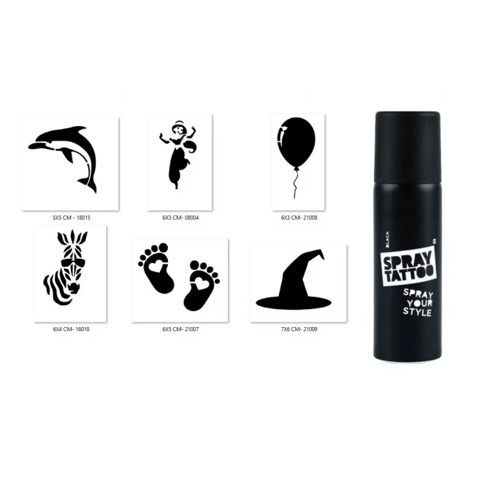 Cadı Ve Balon Geçici Sprey Dövme Seti Spray Tatto