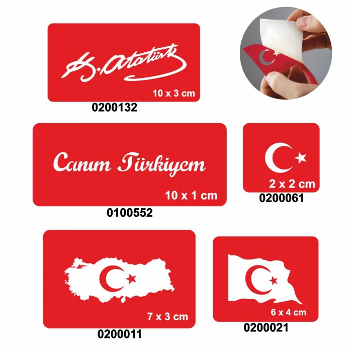 Canım Türkiyem 5'li Set Geçici Dövme Kına Şablonu