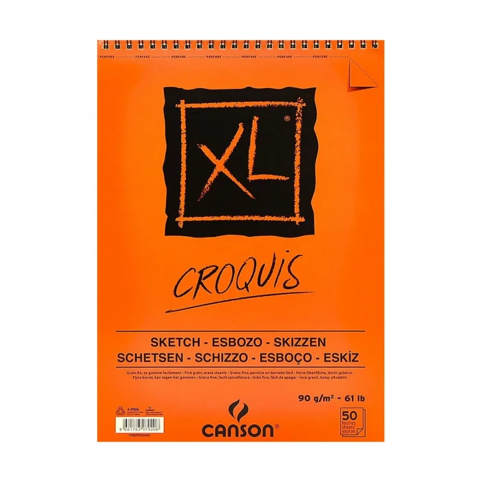 Canson XL Krem Eskiz Çizim Defteri Üstten Spiralli 90 gr. A5 50 Sayfa