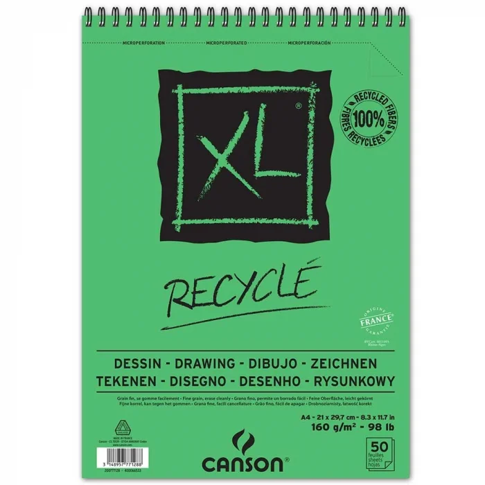 Canson XL Recycle Drawing Eskiz Çizim Defteri 160 gr. A4 50 yp.