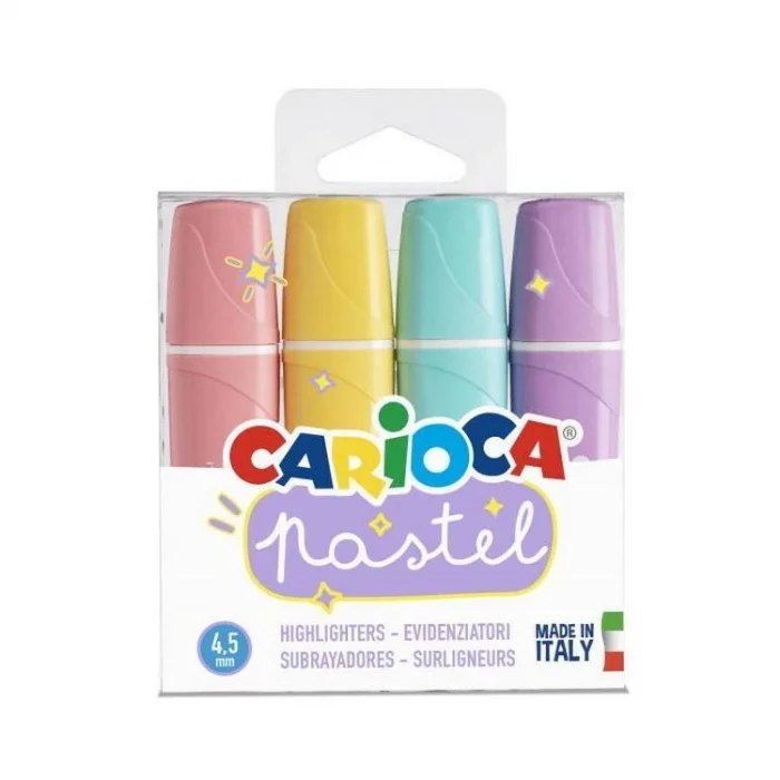Carioca Highlighter İşaretleme Kalemi Seti 4 Renk Pastel Renkler