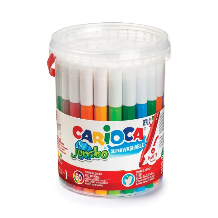 Carioca Jumbo Süper Yıkanabilir Kalın Keçeli Boya 50li Kova