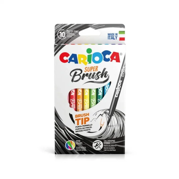 Carioca Süper Brush Fırça Uçlu Keçeli Kalem 10 Renk (42937)