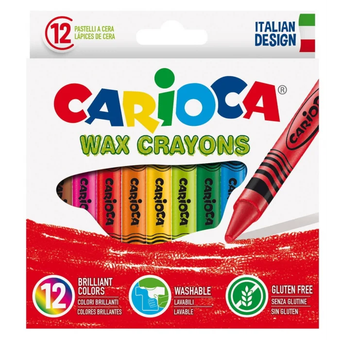 Carioca Wax Crayons Yıkanabilir Mum Boya 12 Renk