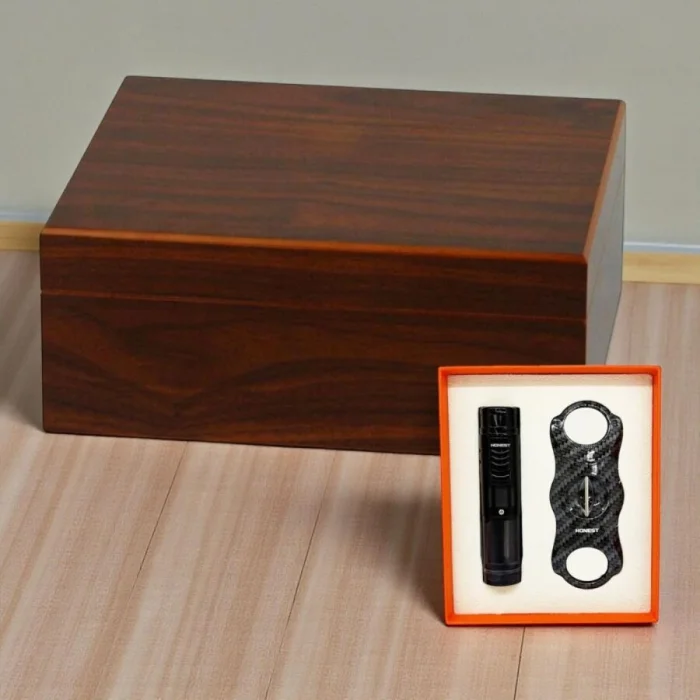 Cedar Alman Humidor Puro Kutusu Çakmak Kesici Seti