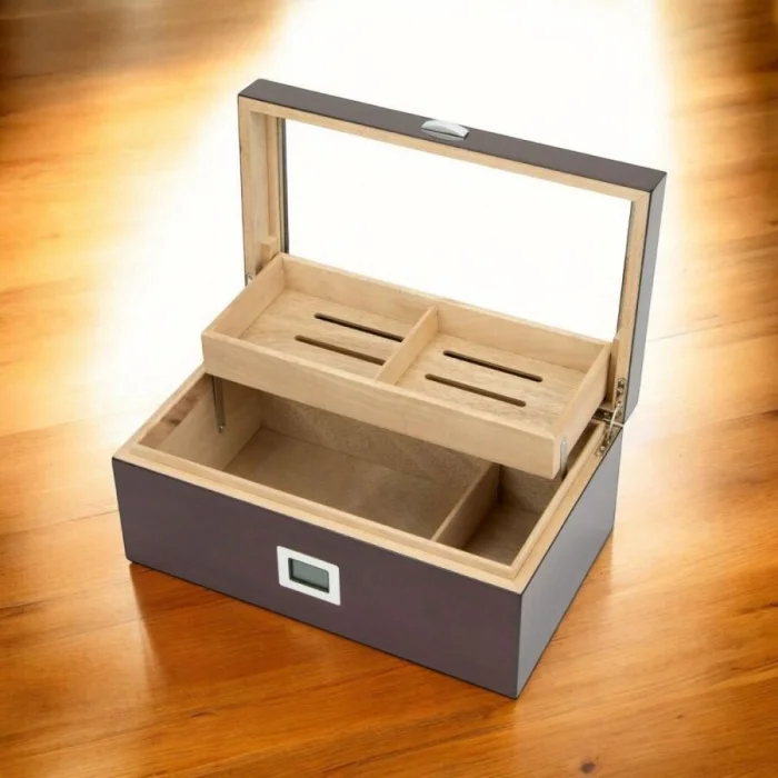 Cedar Alman Puro Kutusu Humidor Parlak Kiraz 80s
