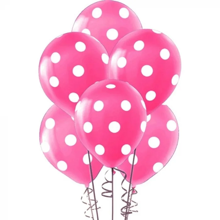 Çepeçevre Beyaz Puantiyeli Açık Pembe Balon 12