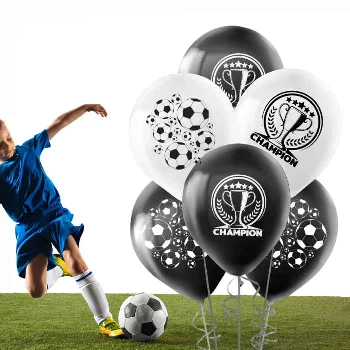 Champion Baskılı Siyah Beyaz Pastel Balon 12
