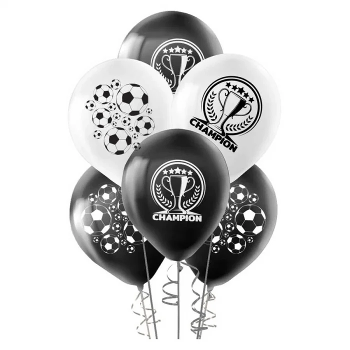 Champion Baskılı Siyah Beyaz Pastel Balon 12