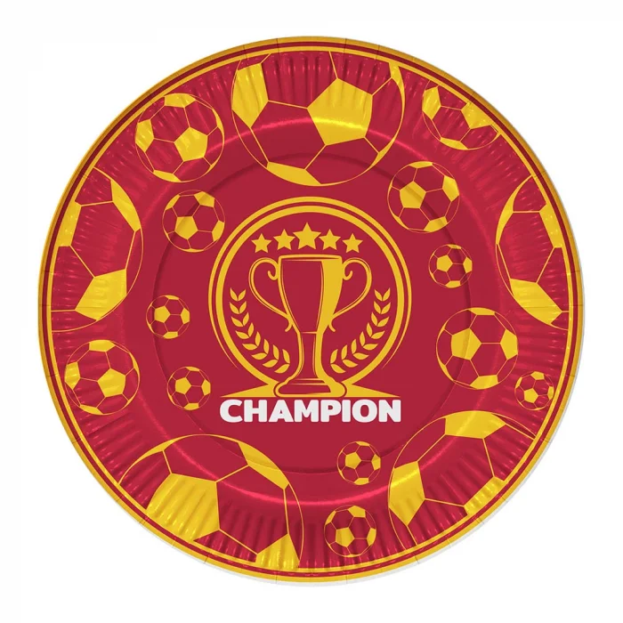 Champion Sarı Kırmızı Karton Tabak
