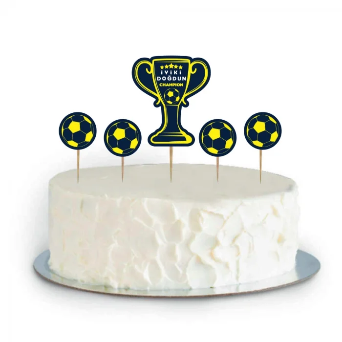 Champion Sarı Lacivert Cupcake Süsü