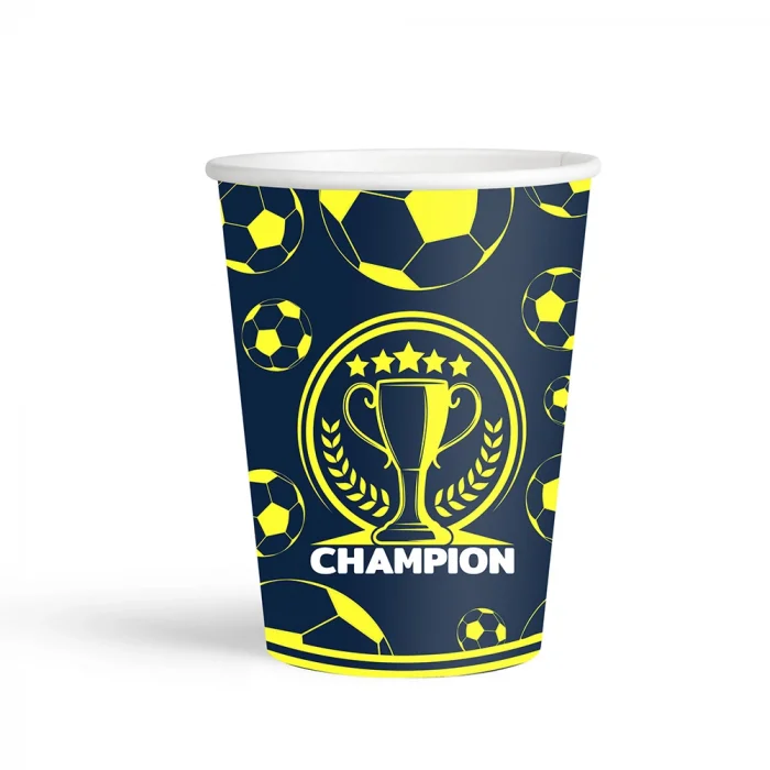 Champion Sarı Lacivert Karton Bardak