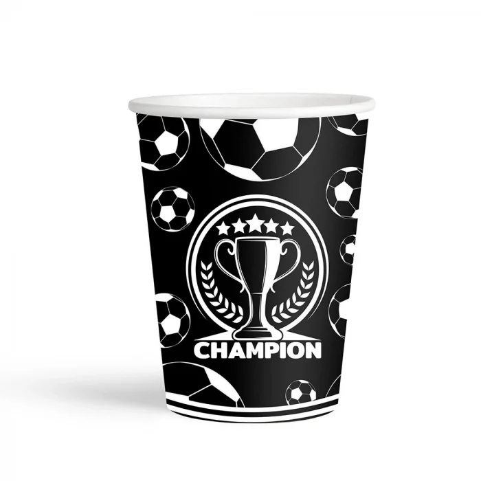 Champion Siyah Beyaz Karton Bardak