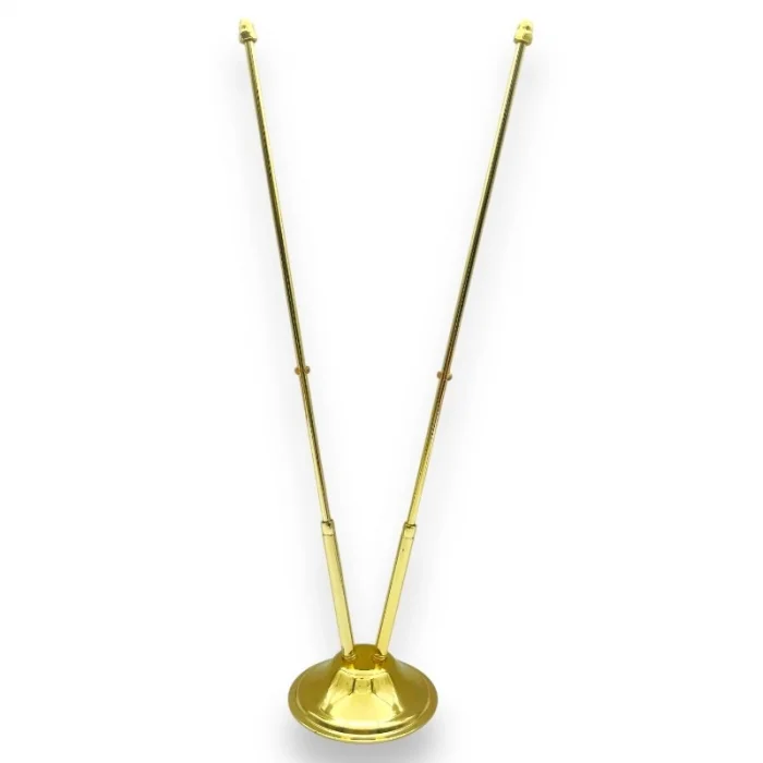Çiftli (2li) Gold Masa Bayrak Direği