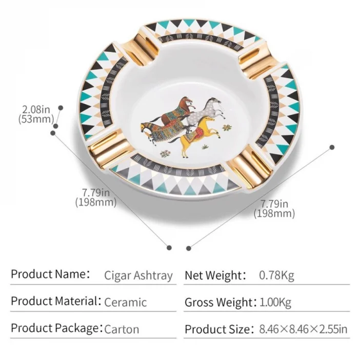 Cigarloong 4 Horse Seramik Puro Küllüğü Beyaz 4lü