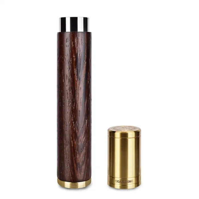 Cigarloong Ahşap Metal Puro Kılıfı Tekli Gold 60 Ring