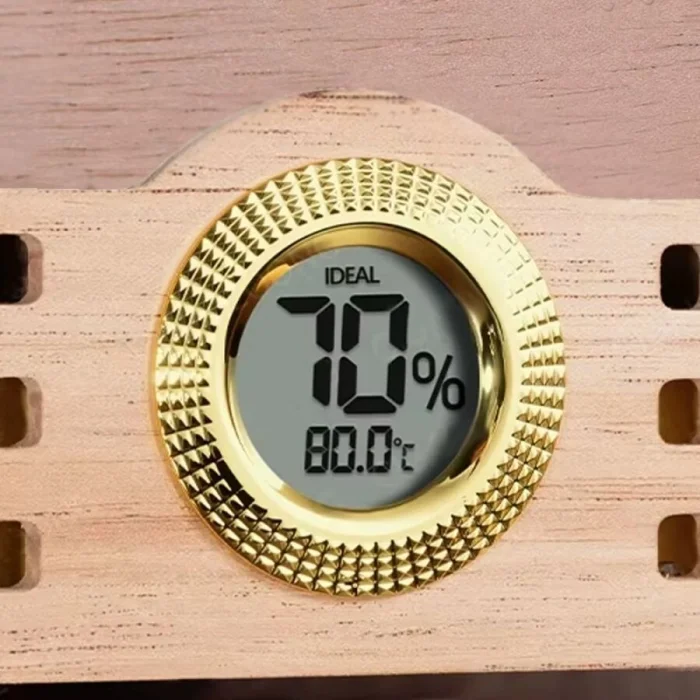 Cigarloong Camlı 4 Çekm.Puro Kutusu Humidor Ceviz 150s
