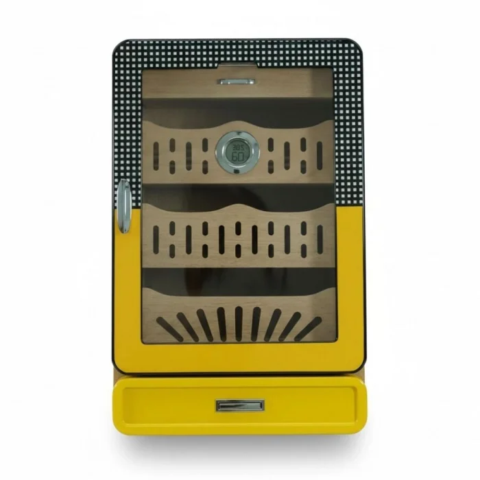 Cigarloong Camlı 4 Çekm.Puro Kutusu Humidor Sarı 150s