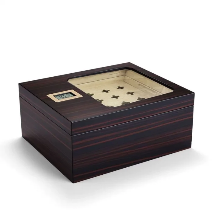 Cigarloong Camlı Puro Kutusu Humidor Ebony 40s