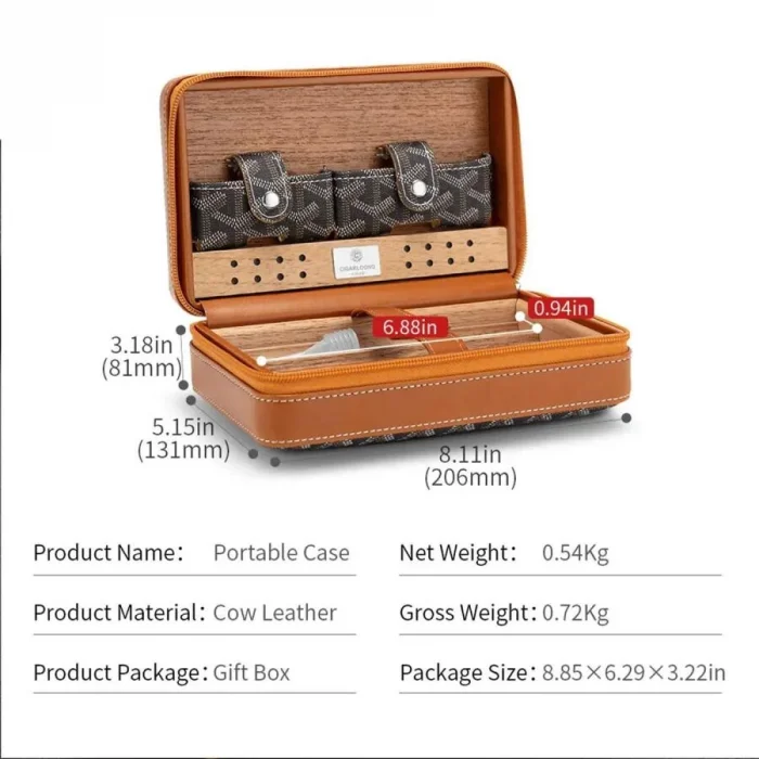 CigarLoong Deri Puro Taşıma Çantası 4lü Grey