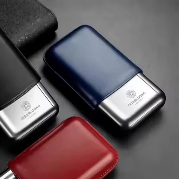 CigarLoong Metal Deri Puro Kılıfı 3lü Mavi 60Ring