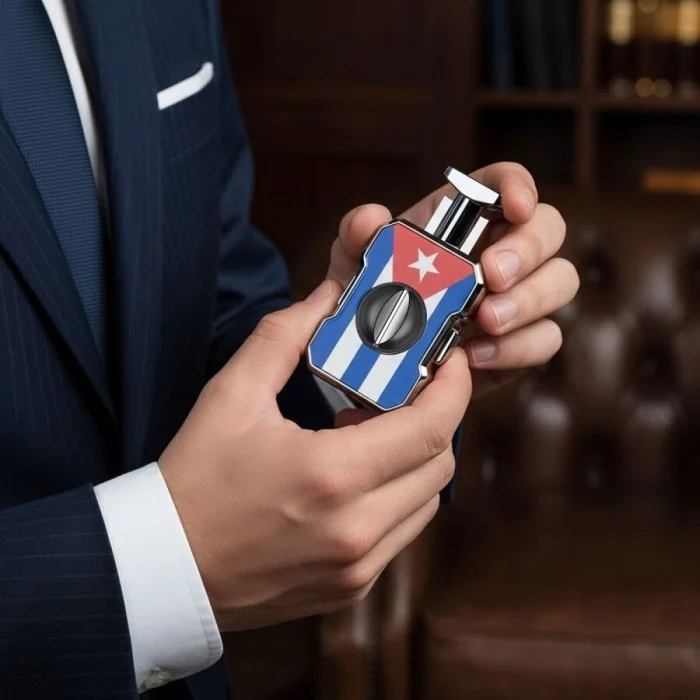 Cigarloong Metal Puro V Kesici 60 Ring Cuban Flag