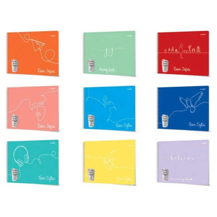 Çınar PP Kapak Spiralli Resim Defteri 35x50 cm. 25 yaprak