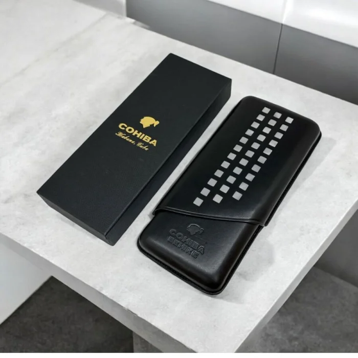 Cohiba Behike Deri Puro Kılıfı 3lü Siyah/Byz (64Ring)