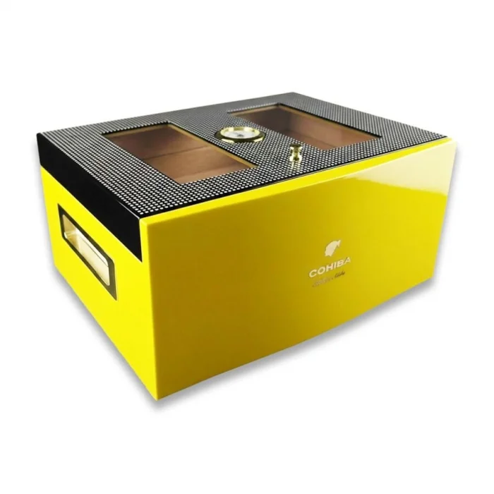 Cohiba Camlı Puro Kutusu Humidor Sarı 70s