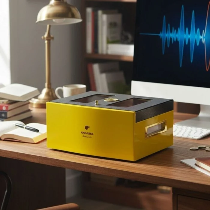 Cohiba Camlı Puro Kutusu Humidor Sarı 70s