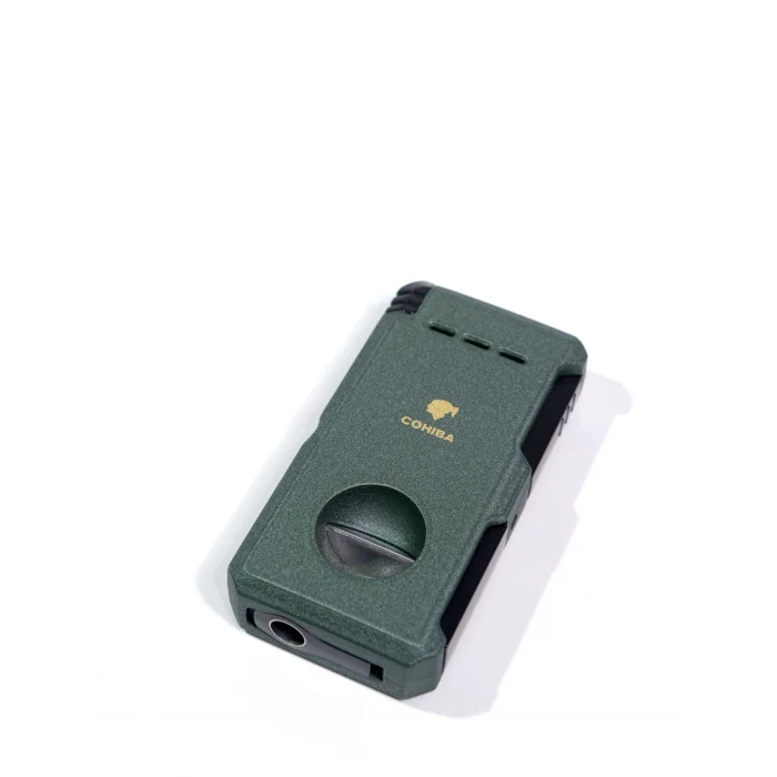 Cohiba V-Cut Makaslı Puro Çakmak Yeşil CCM0673 - Parmida