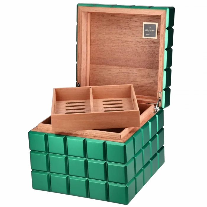 Colibri Heritage Cube Yeşil İspanyol Sedir Ağacı Nemlendirici Humidor HU125T5 - Parmida