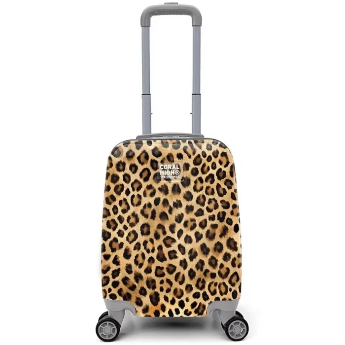Coral High Leopar Desenli Mini Valiz