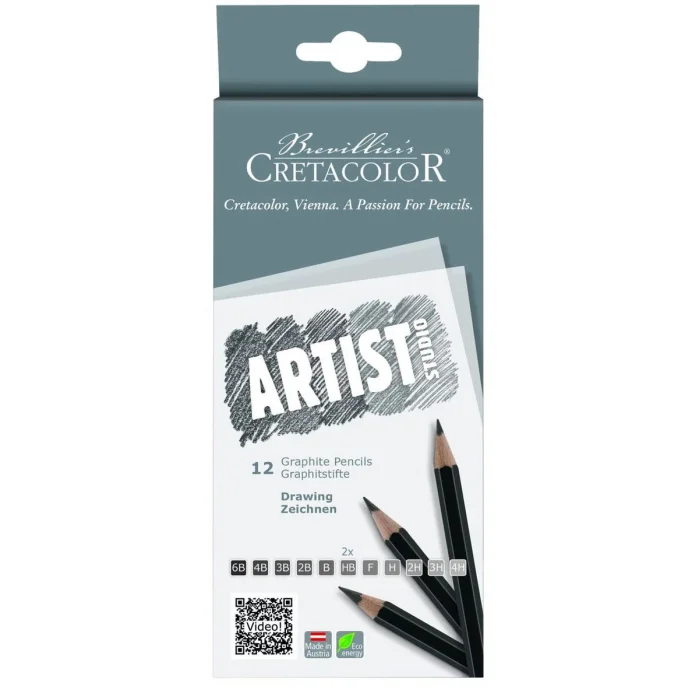 Cretacolor Artist Studio Graphite Drawing Pencils Dereceli Karakalem Eskiz Çizim Seti 12li