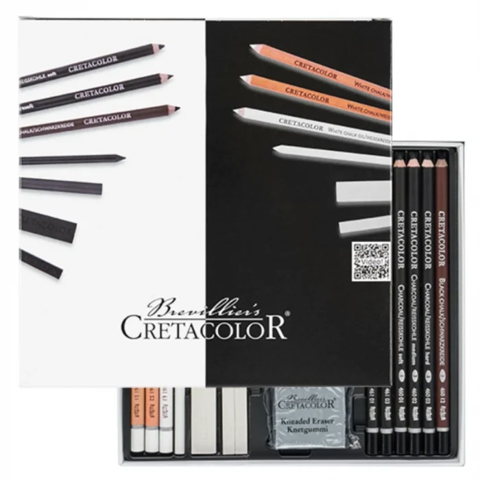 Cretacolor Black & White Drawing Set Premium Karakalem Eskiz Çizim Seti Hediyelik Kutu 25 Parça