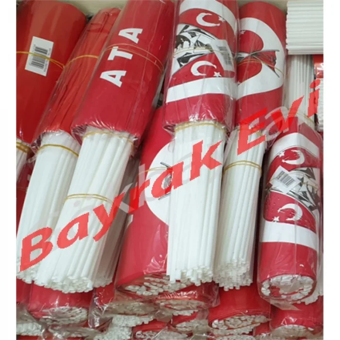 Çubuklu Atatürk  Bayrağı (40li) Büyük Boy