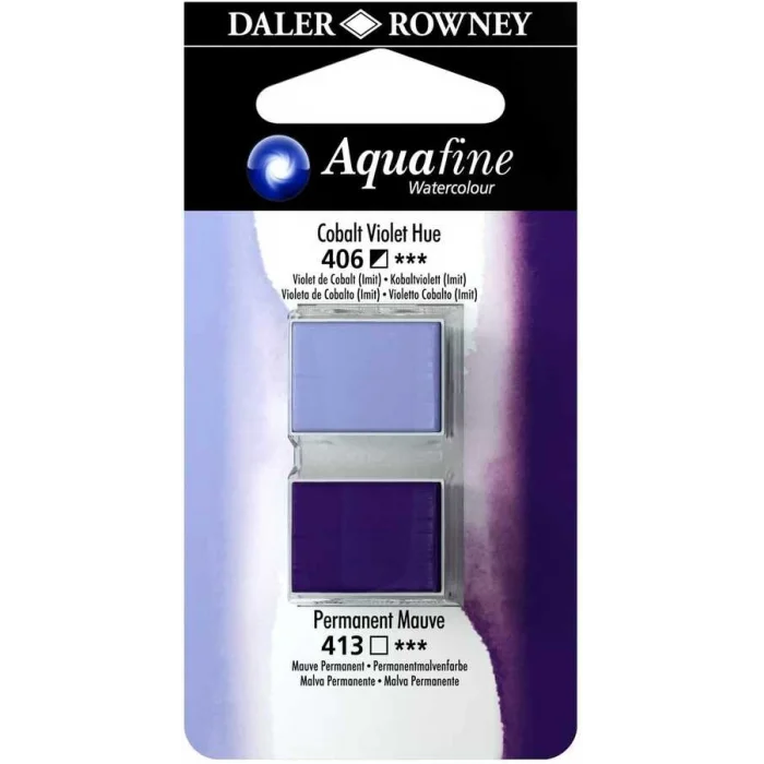 Daler Rowney Aquafine 1/2 Tablet Sulu Boya 2li Set COBALT VIOLET HUE / MAUVE