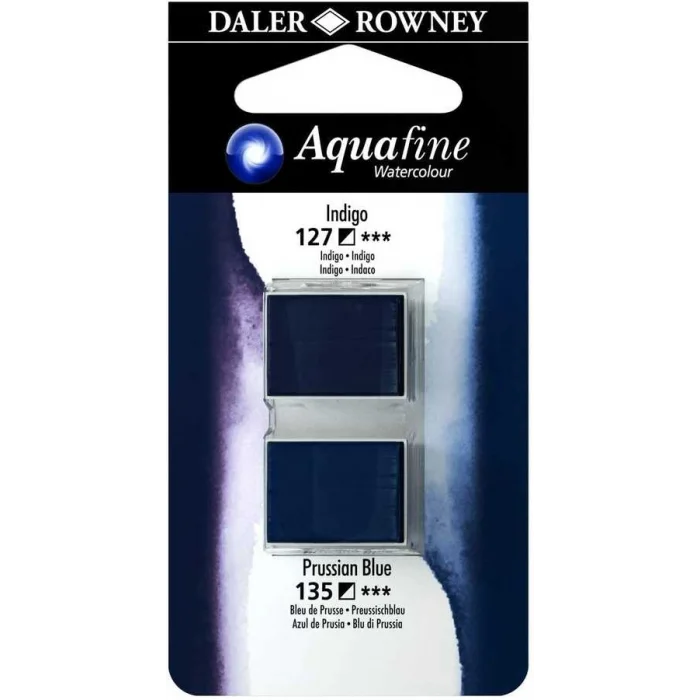 Daler Rowney Aquafine 1/2 Tablet Sulu Boya 2li Set INDIGO / PRUSSIAN BLUE
