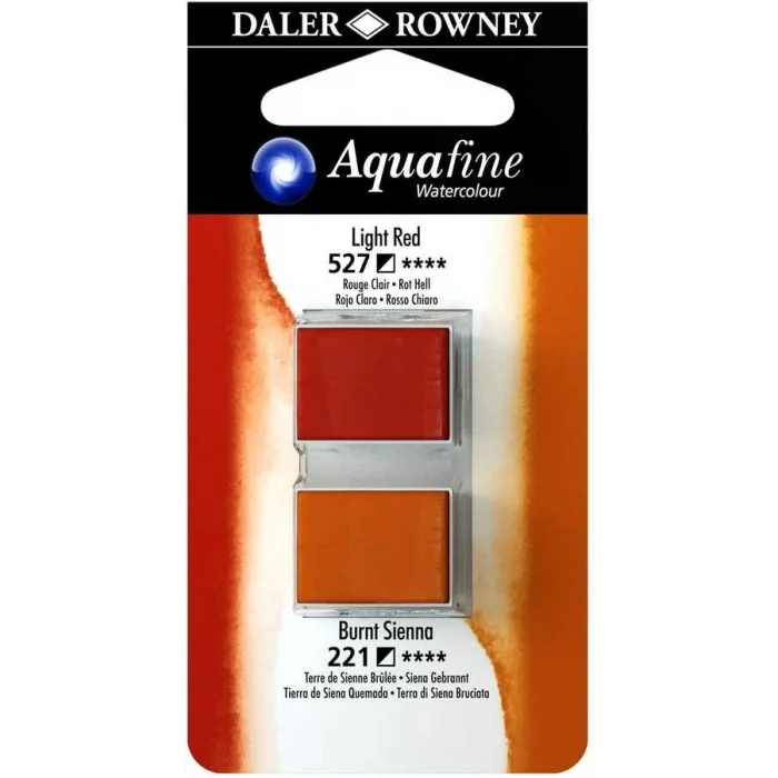 Daler Rowney Aquafine 1/2 Tablet Sulu Boya 2li Set LIGHT RED / BURNT SIENNA