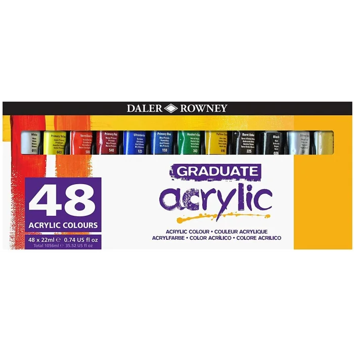 Daler Rowney Graduate Akrilik Boya Seti 48 Renk x 22 ml.