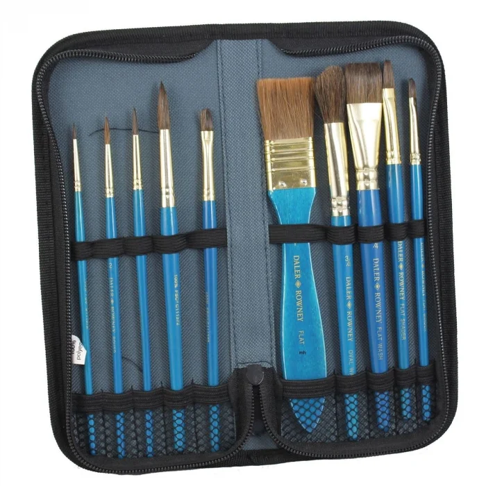 Daler Rowney Natural Hair 10lu Çantalı Fırça Seti