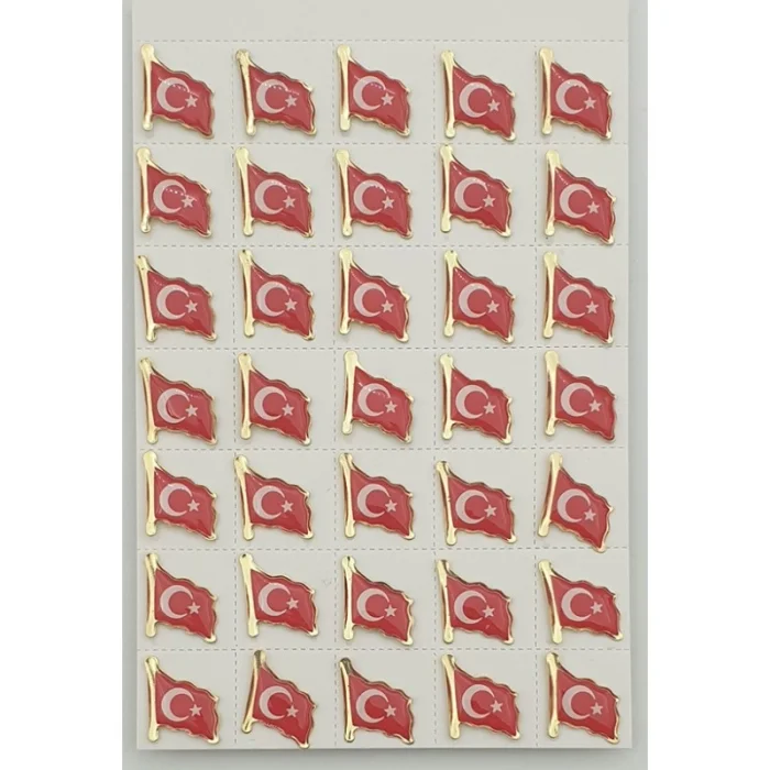 Dalgalı Türk Bayrağı Rozeti