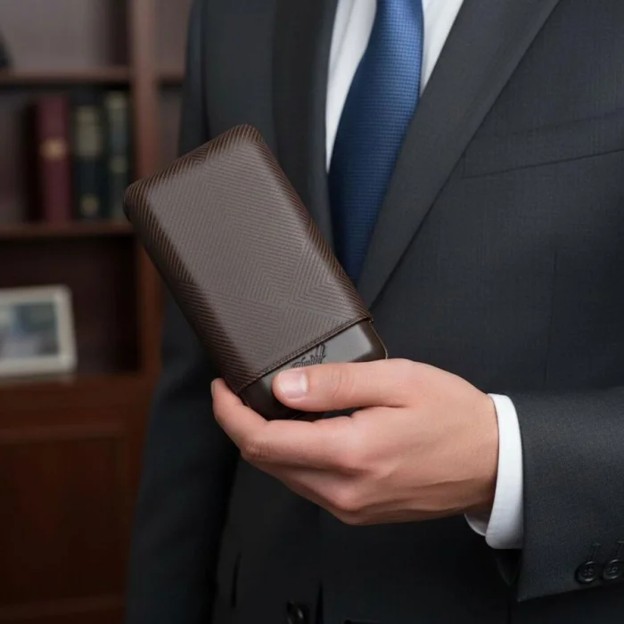 Davidoff Leaf Deri Puro Kılıfı Kahve XL 3lü 64 Ring