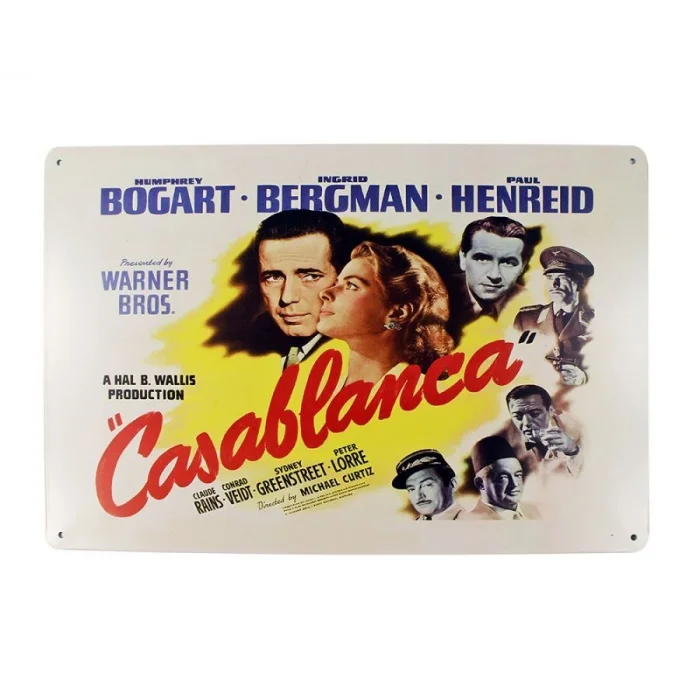 Dekoratif Vintage Metal Pano Casablanca 20x30