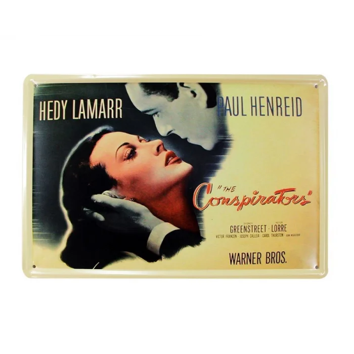 Dekoratif Vintage Metal Pano Conspirators 20x30