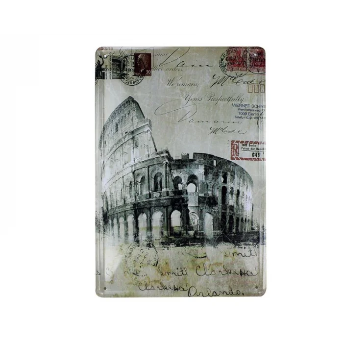 Dekoratif Vintage Metal Pano Kolezyum 20x30