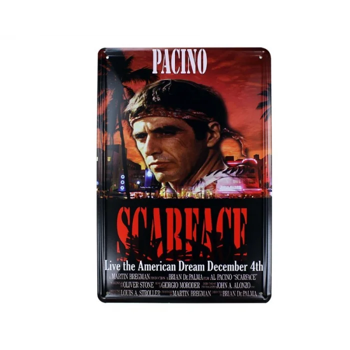 Dekoratif Vintage Metal Pano Scarface 20x30